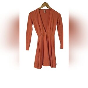American Apparel Orange Mini Dress with Long Sleeves